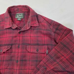 Woolrich 100% Cotton Plaid Flannel Long Sleeve Button Up Shirt w/Flap Pockets XL